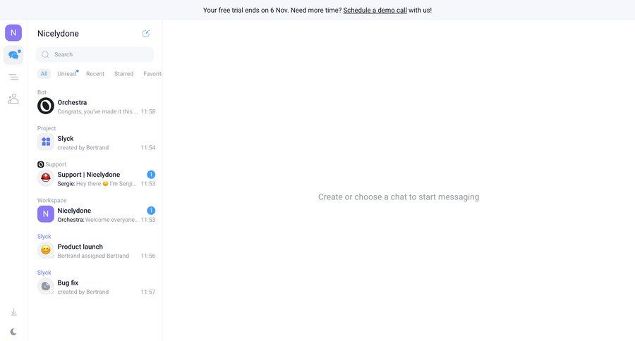 Orchestra
				notification ui page example