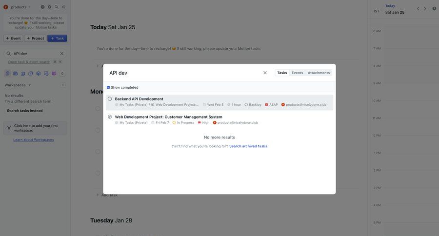 Motion
			search modal & popover command palette task management project management research search results command k ui page example