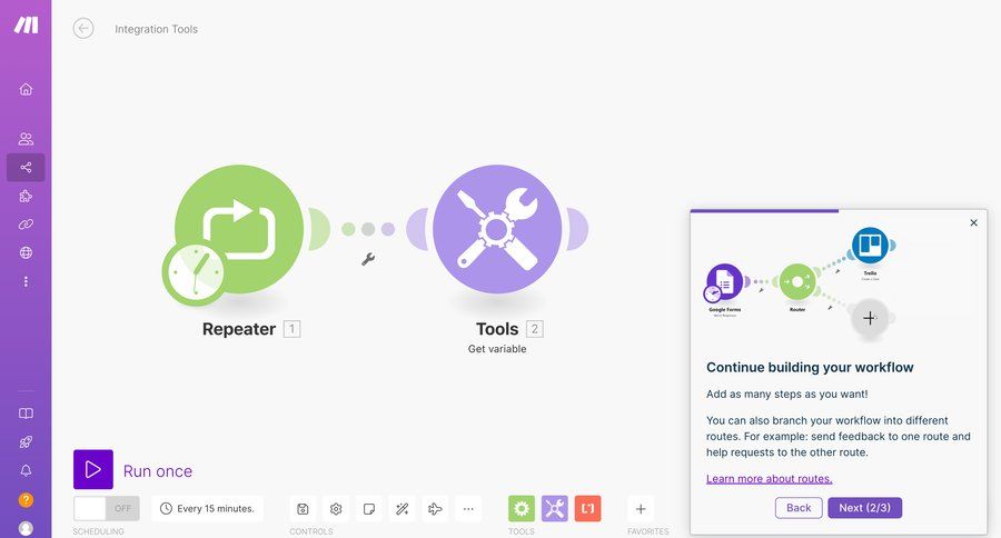 Make
			 modal screen sidebar navigation workflow automation workflow builder workflow automation workflow creation integration setup integration management workflow configuration workflow screen workflow steps sidebar integration controls ui page example