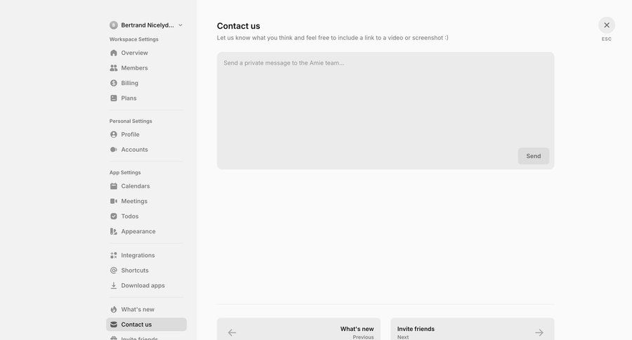 Amie
				settings ui page example