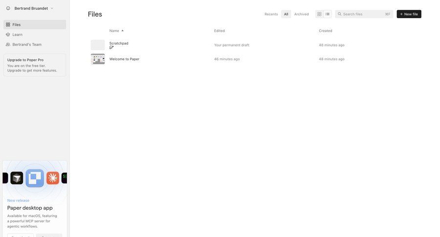 Paper
			 document list search bar ui page example