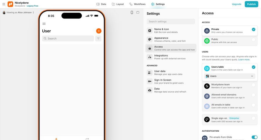 Glide
			settings form privacy policy team settings security settings configuration settings user management authentication access control ui page example