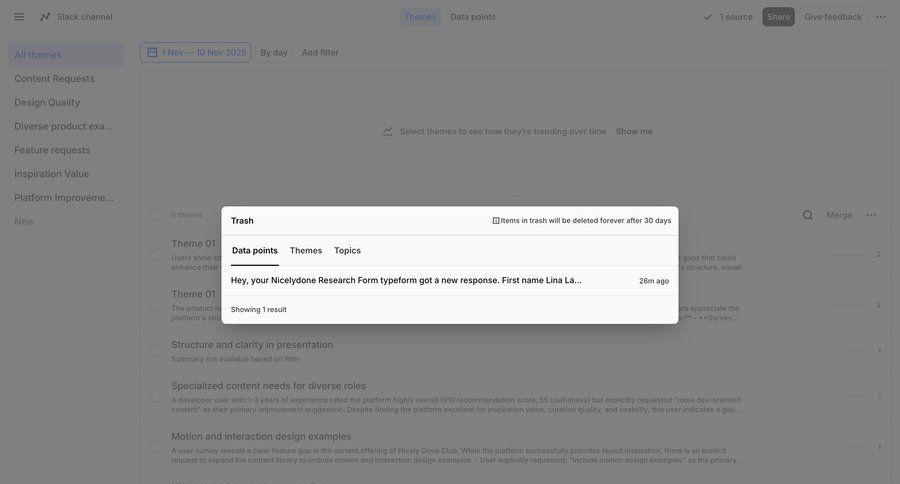 Dovetail
				list ui page example