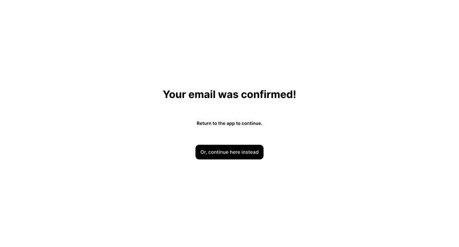 Fabric
			 minimalist design email confirmation ui page example