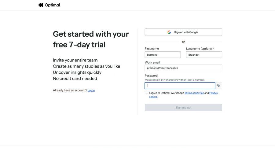 Optimal screen example