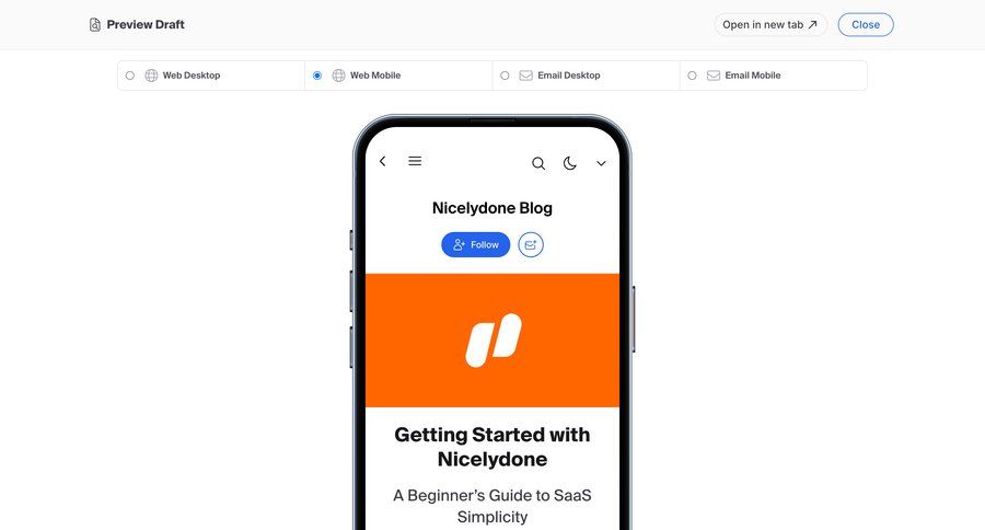 Hashnode
			 modal screen getting started blog post mobile version control ui page example