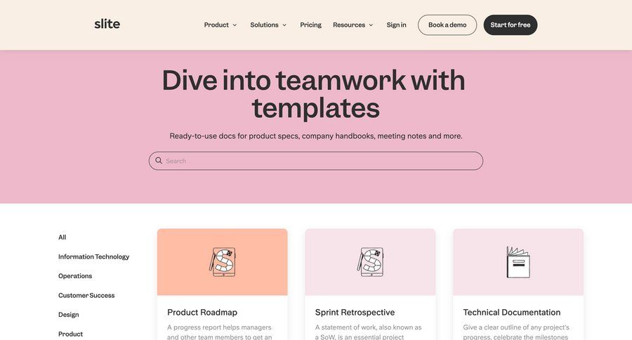 Slite
				list ui page example