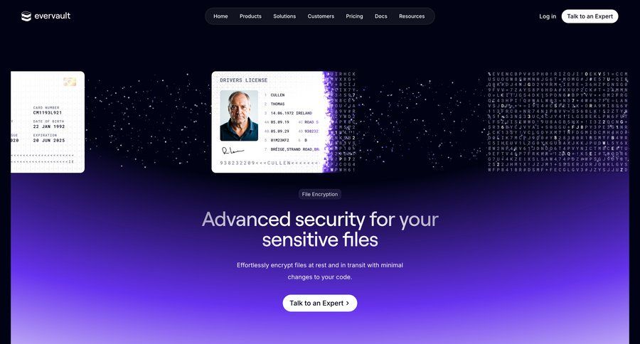 Evervault
			 manage links call to action file upload ui dark ui version control ui page example