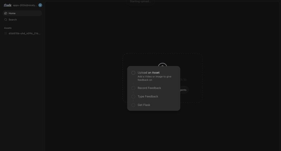 Flask
			empty state list modal & popover upload modal dialog feedback collection minimalist design rounded corners modern ui page example