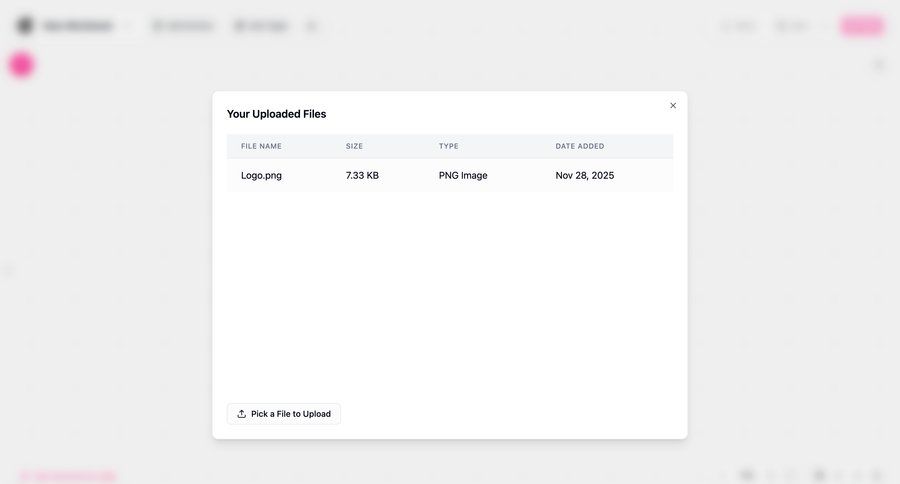 Gumloop
			 file picker ui page example