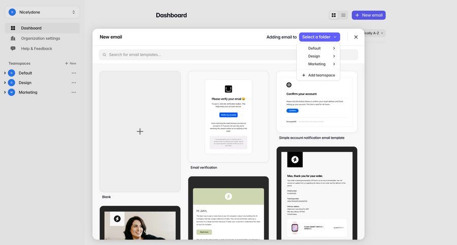 Tabular
			 e-commerce dashboard sidebar navigation account management templates email management email template selection sidebar create modern card layout ui page example