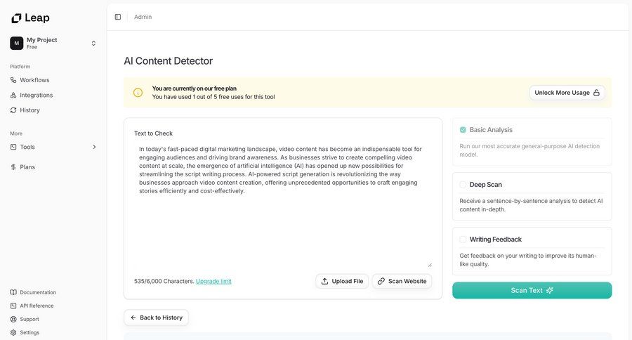 Leap
			 free plan download report ui page example