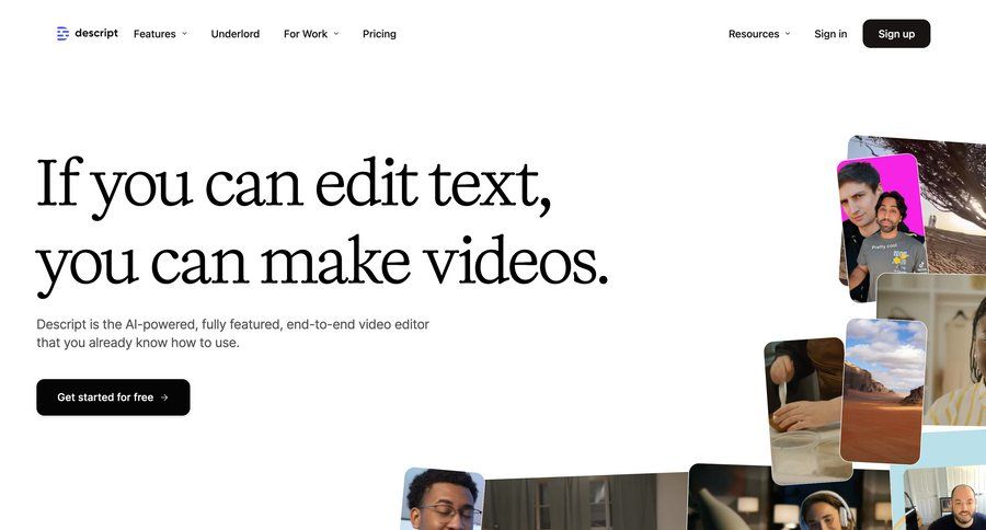 Descript
			   ux ui design