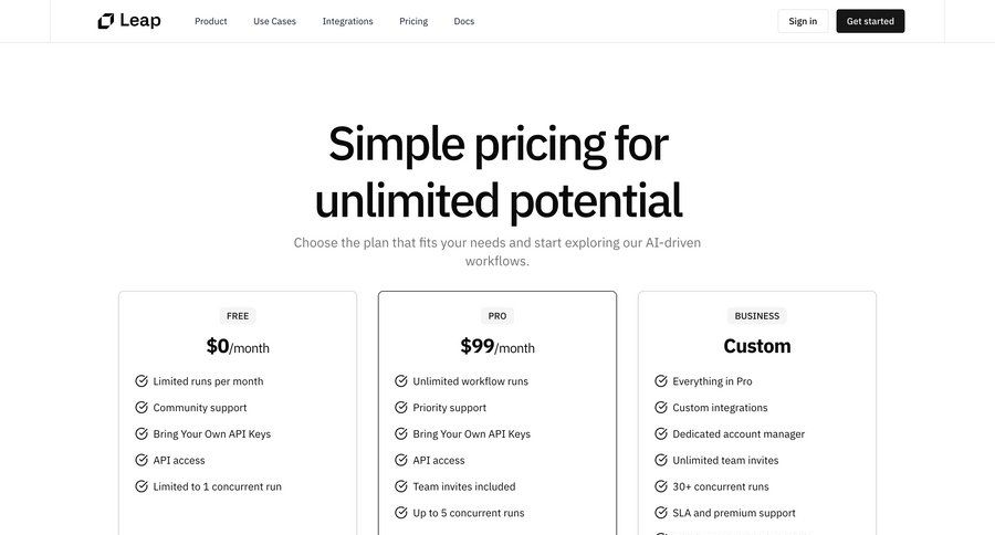 Leap
			 free plan payment history call intelligence call to action service plans pricing plans subscription plans price payment options payment page payment confirmation pricing packages pricing calculator ui page example
