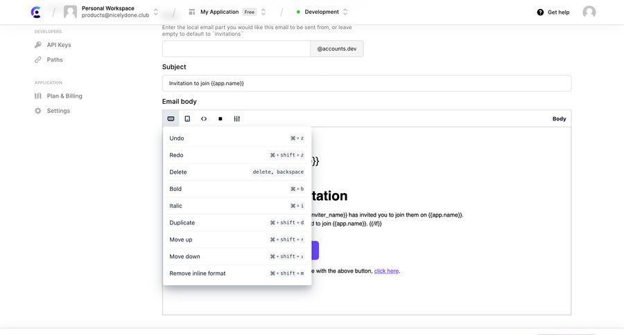 Clerk
			dropdown & other states content editor keyboard shortcuts wysiwyg keyboard shortcuts shortcuts hotkeys quick actions quick keys inline edit ui page example