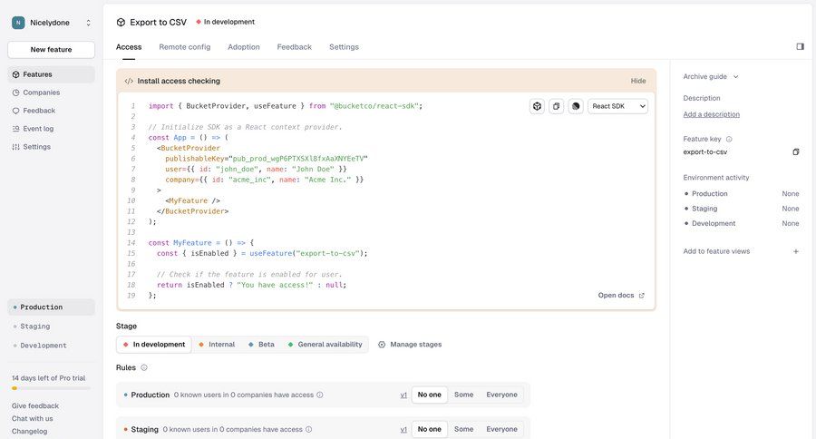 Reflag
			 configuration settings access control menu documentation code snippet ui page example