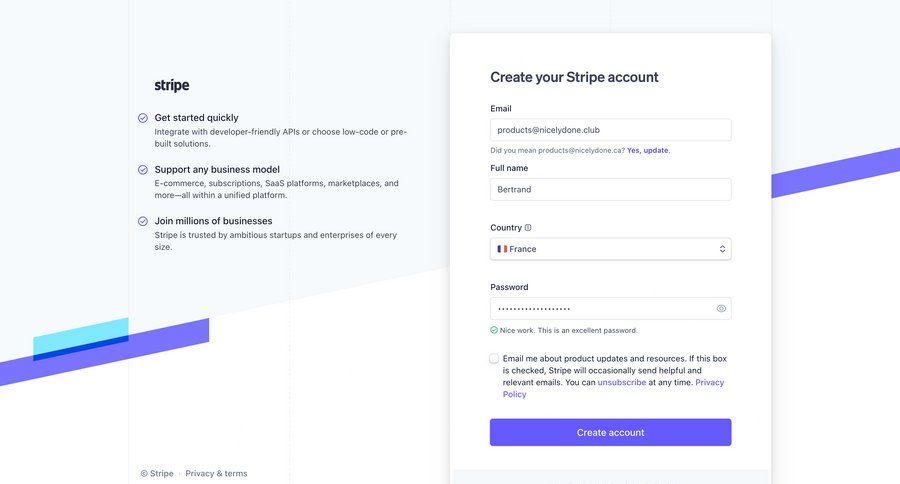Stripe
				signup page example