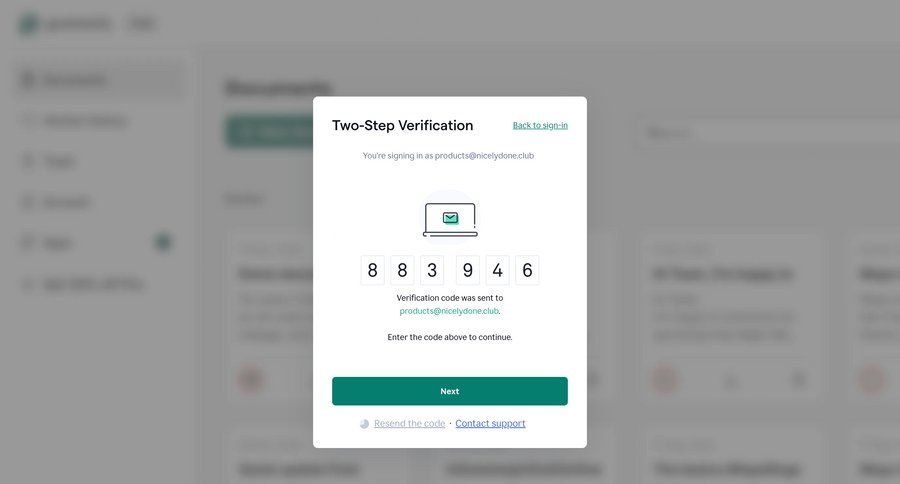 Grammarly
				signin ui page example