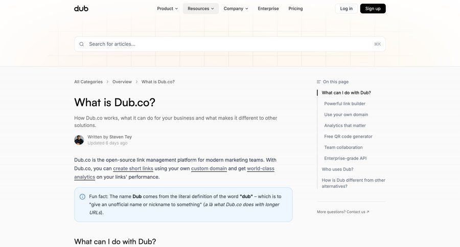 Dub
			 free account free tier manage links alternatives check out ui page example