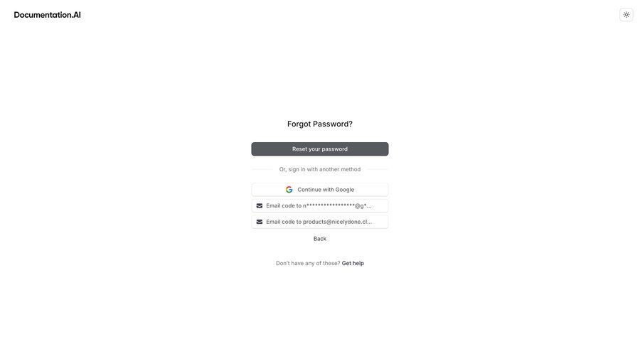 Documentation.AI
			 user authentication account security authentication minimalist design email verification ui page example