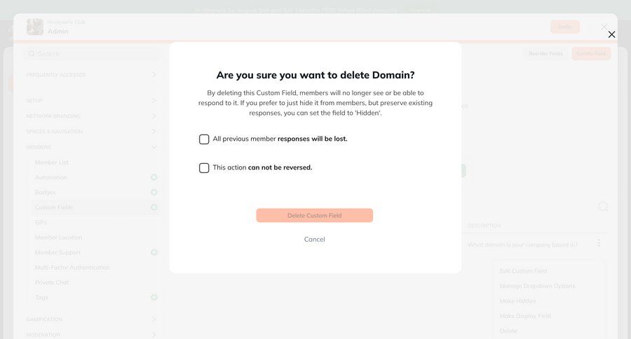 Mighty
			modal & popover delete warning state data management settings delete confirmation confirmation message ui page example