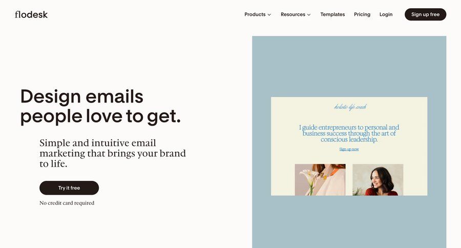 Flodesk
				 page example