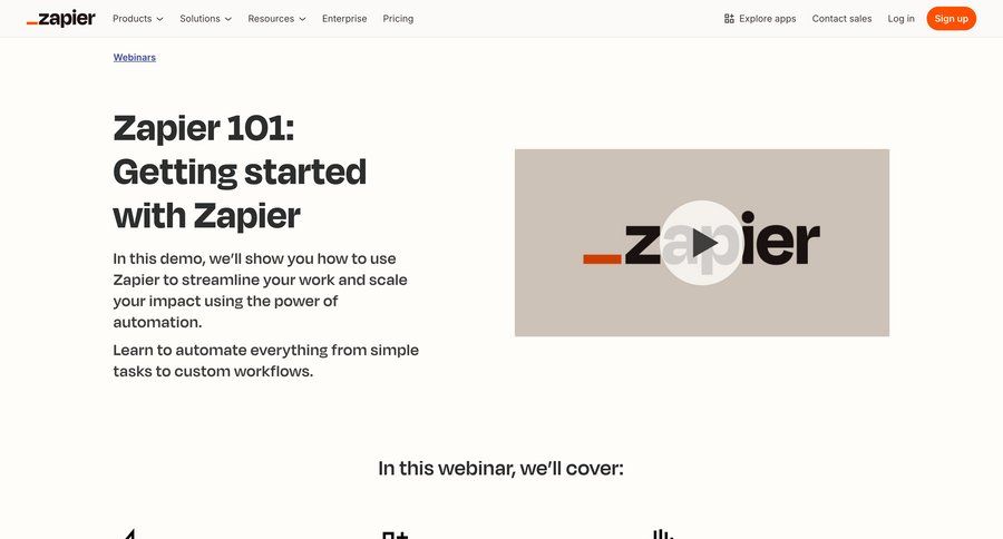 Zapier
				webinars ui page example