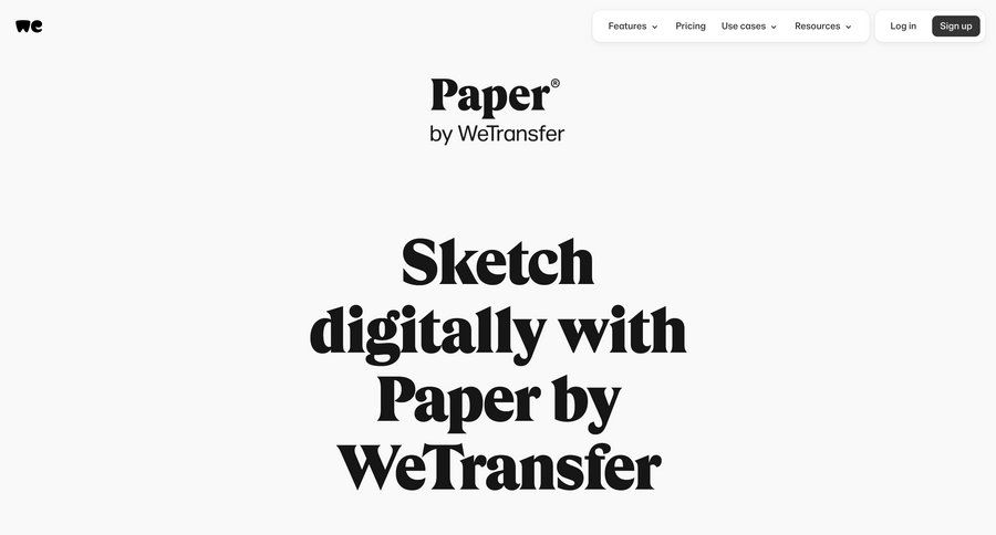 WeTransfer
			product page feature demo newsletter signup document list features download report ui page example