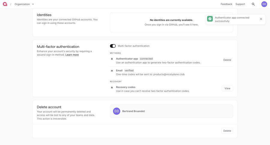 Appwrite
			 account deletion ui page example