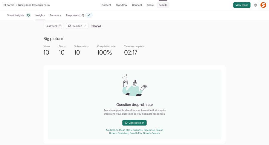 Typeform
				list ui page example