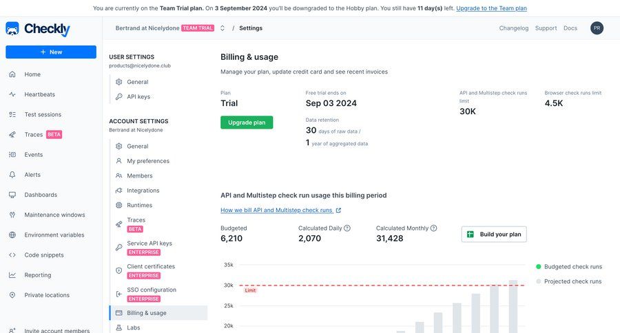 Checkly
			 sidebar user settings settings dashboard data visualization table sidebar navigation account management account settings version history enterprise settings billing history api analytics ui page example