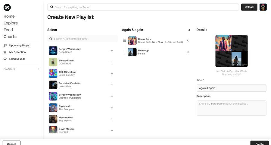 Sound.xyz
			   ux ui design