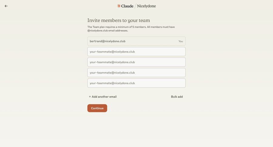 Claude
			form team management invite teammate team collaboration user management onboarding form user invitation ui page example