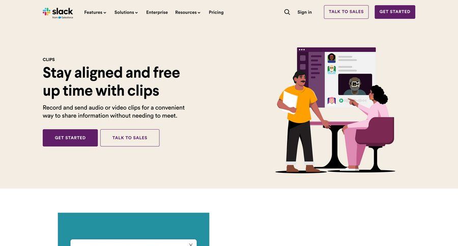 Slack
			 call transcript press release features customer stories accordion enterprise transcript ui page example