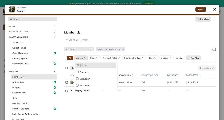 Mighty
			 data management sidebar navigation user management account management data export full screen modal menu table ui page example
