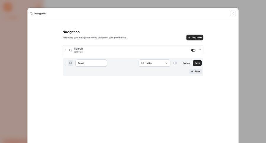 Qatalog
			 configuration settings form dropdown filters search bar inline edit ui page example