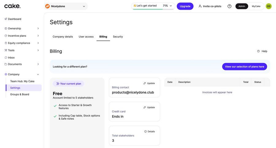 Cake
				settings ui page example