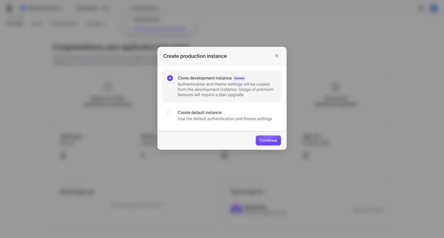 Clerk
			 modal screen configuration form upgrade modal create setup ui page example