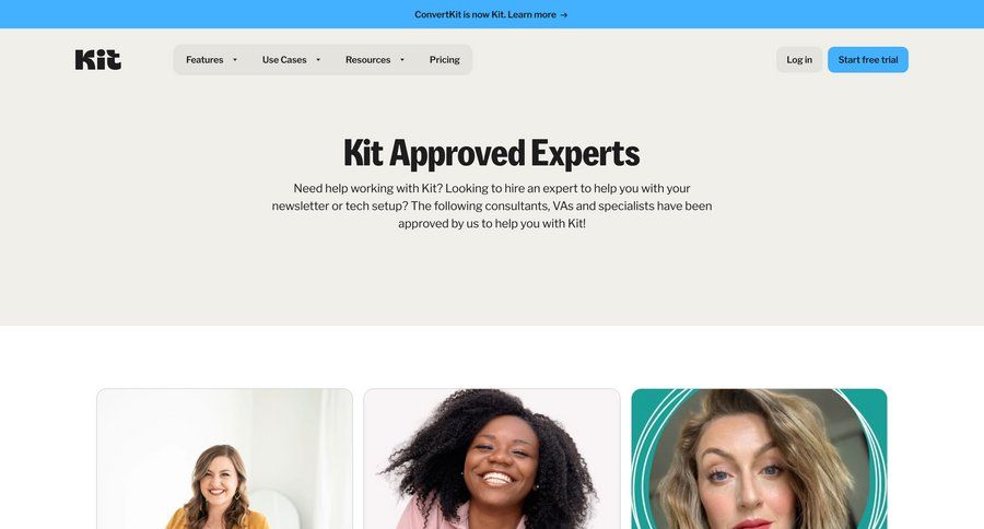 Kit
			 user profile user experts ui page example