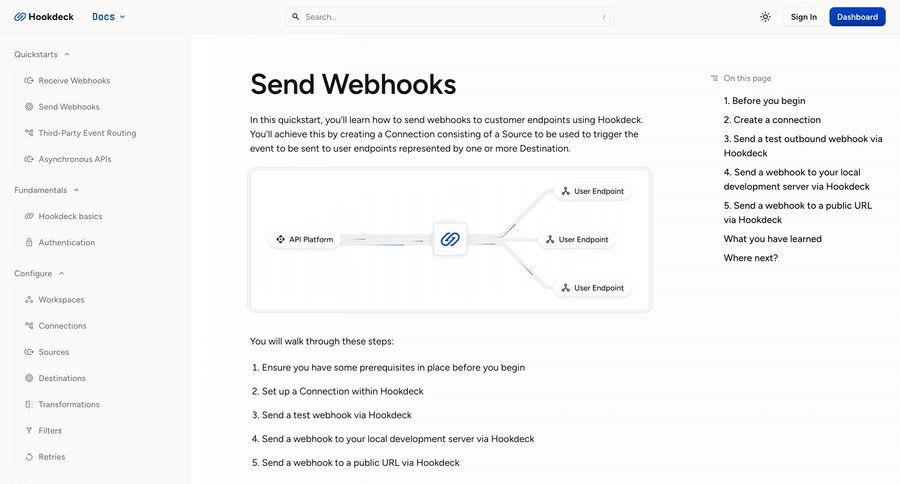 Hookdeck
			 email verification send invitation bulk delete bulk archive doc documentation docs search results ui pagination command k ui page example