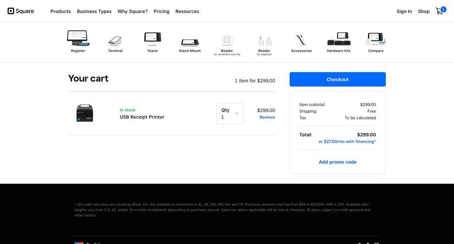 Square
			shopping cart e-commerce product details navigation bar price modern ui page example