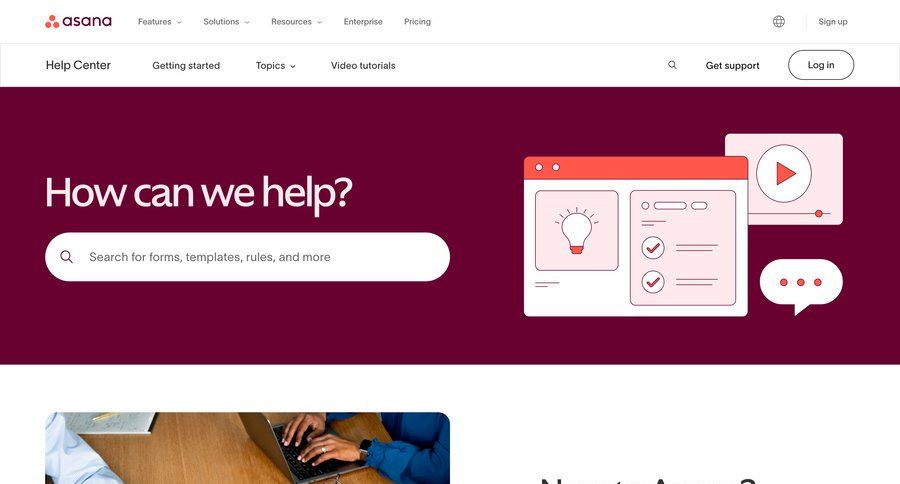 Asana
			 getting started tutorial trainings advanced search enterprise download report ui page example