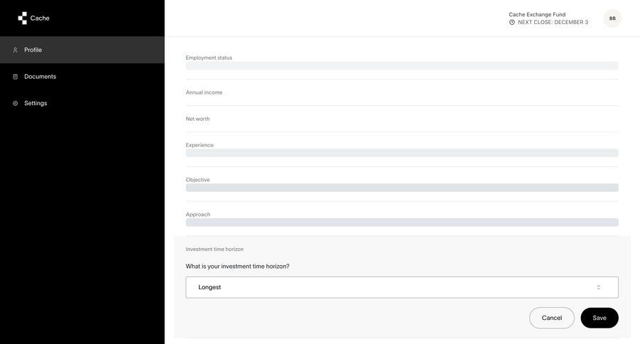 Cache
			 user settings account settings inline edit ui page example