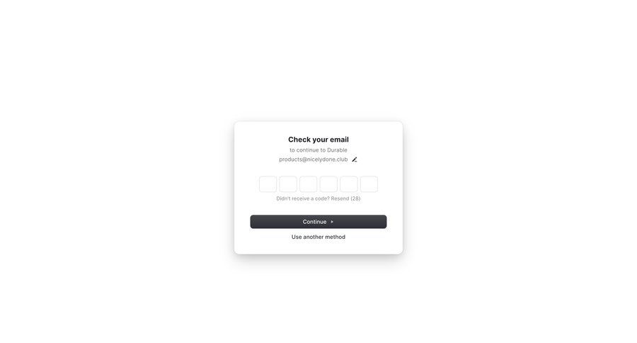 Durable
				signin ui page example