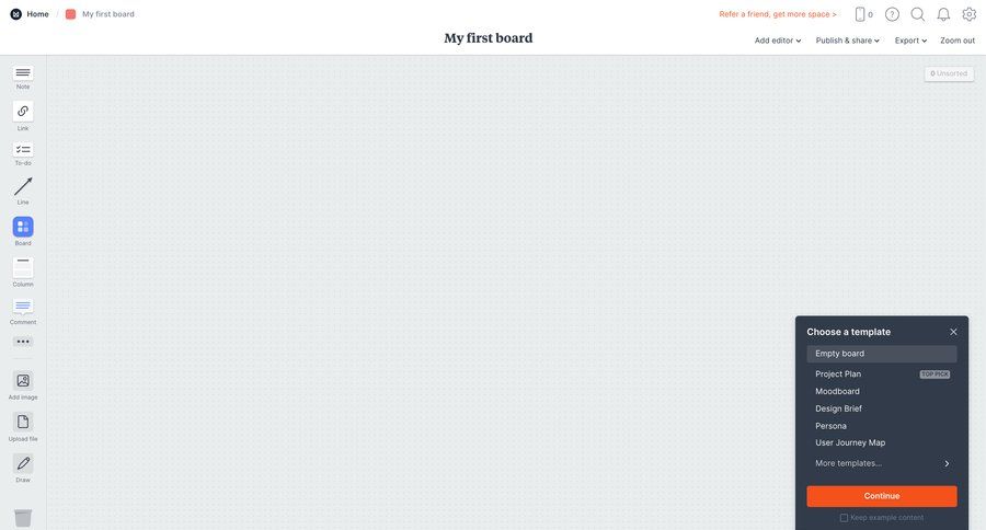 Milanote
				create page example