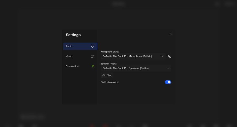 Dyte
			 settings form communication configuration settings modal audio configuration ui page example