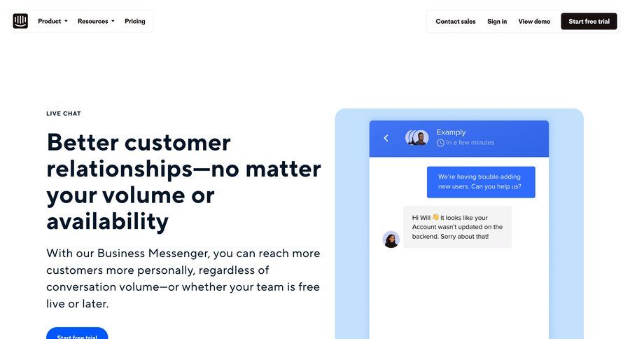 Intercom
			 customer communication features management features guided tour check out accordion connect service b2b saas ui page example