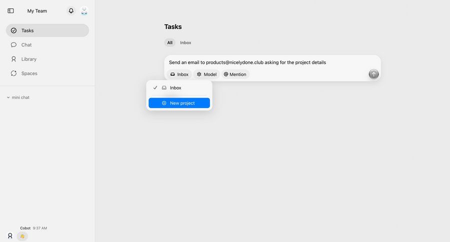 Cobot
			 task management dashboard project management create menu ui page example