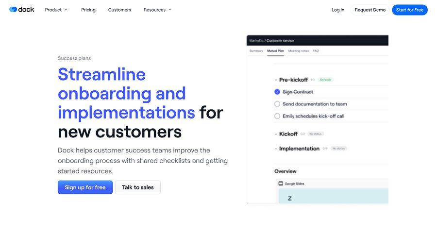 Dock
			 task management b2b saas ui page example