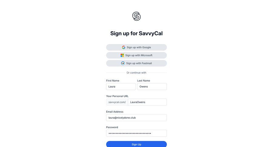 SavvyCal
				signup page example